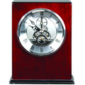 6 1/4" Rosewood/Silver Piano Finish Square Clock